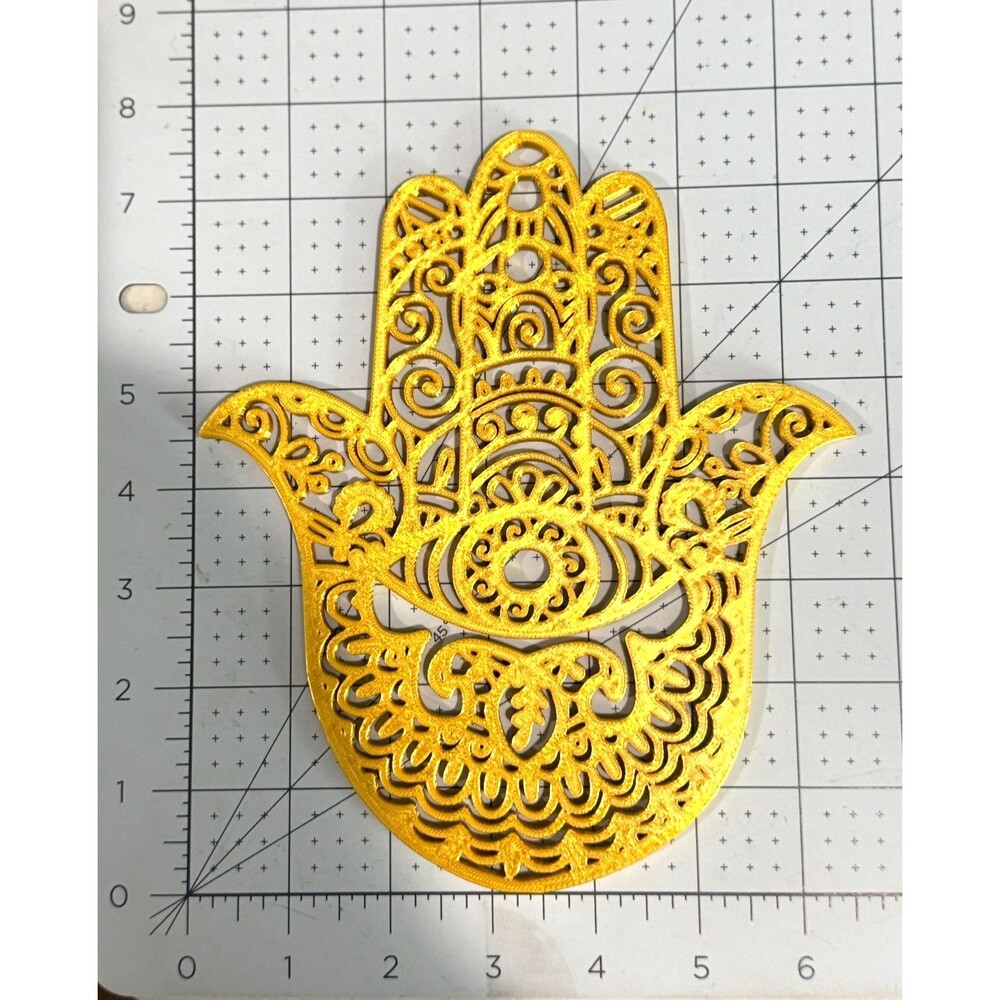 7.5" Hamsa Hand Wall Art for Meditation and Spiritual Decor 3D Print - Picture 4 of 5